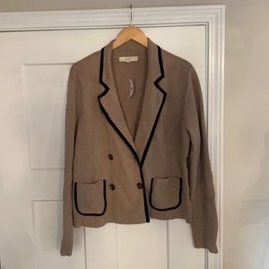 Loft Taupe and Black Blazer Never Worn Smoke and pet free home size XL